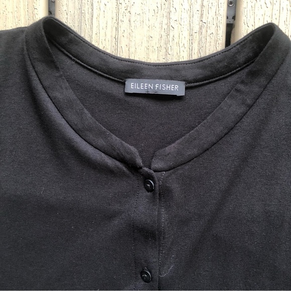 Eileen Fisher Black Sleeveless Button Front Lightweight Knit Dress Size L/XL - Picture 11 of 12